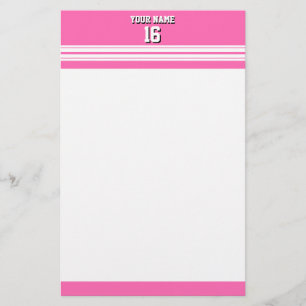 Hot Pink White Team Jersey Name Briefpapier