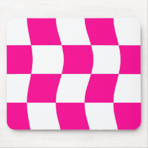 Hot Pink White Wavy Checkerboard Muster