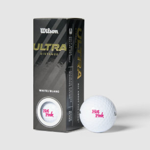 Hot Pink White Wilson Ultra Golfbälle 3 Ps