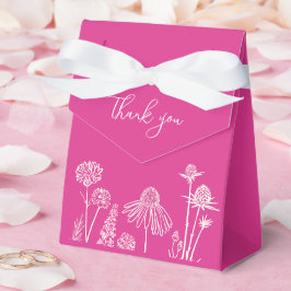 Hot Pink Wildblumen Vielen Dank Geschenkschachtel