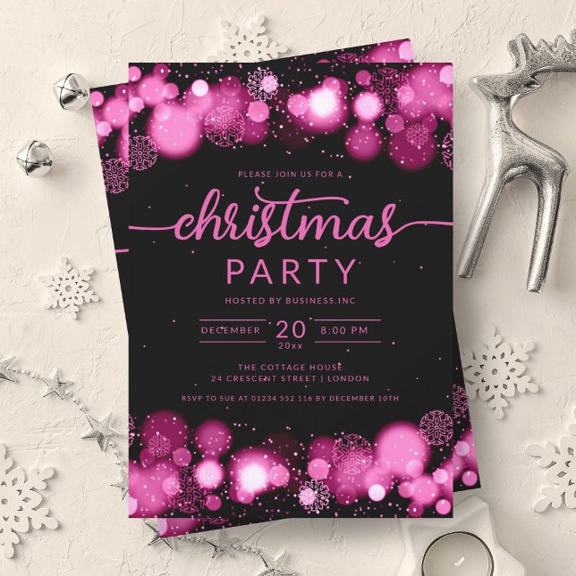 Hot Pink Winter Wonderland Company Weihnachten Einladung (Hot Pink Winter Wonderland Company Christmas Invitation)