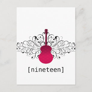 Hot Pink Wirbel Gitarrentisch Postkarte
