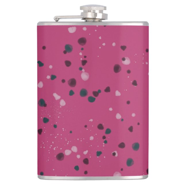 Hot Pink With Confetti Flachmann (Vorderseite)