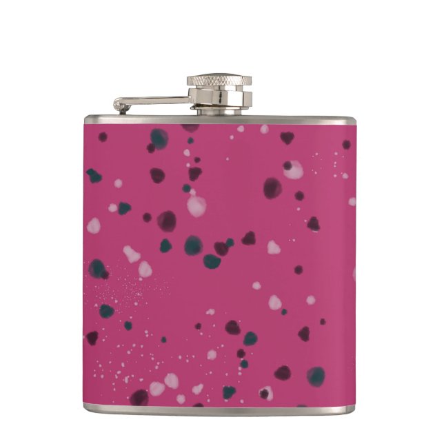 Hot Pink With Confetti Flachmann (Vorderseite)