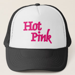 Hot Pink Wort schwarzer LKW Hut Truckerkappe
