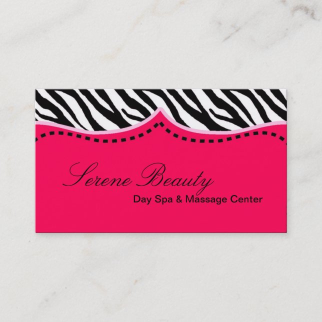 Hot Pink Zebra Print Animal Muster Business Card Visitenkarte (Vorderseite)