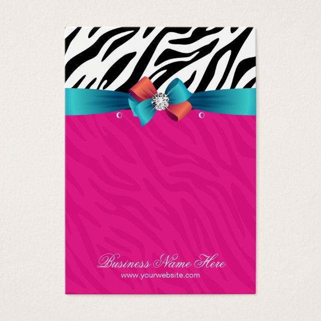 Hot Pink Zebra Print Earring Display Cards (Vorderseite)