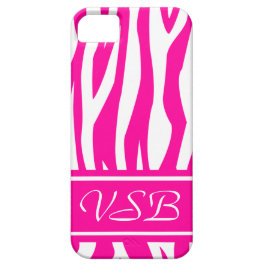 Hot Pink Zebra Print mit Monogramm Case-Mate iPhone Hülle