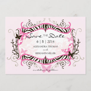 Hot Pink Zebra Save the Date