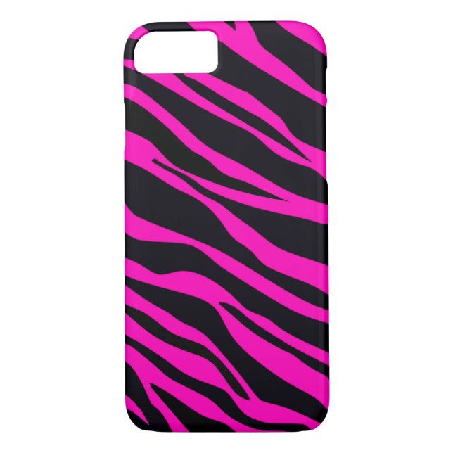 Hot Pink Zebra Streifen Case-Mate iPhone Hülle (Rückseite)