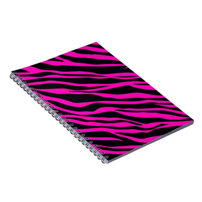 Hot Pink Zebra Streifen Notizblock (Rechte Seite)
