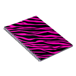 Hot Pink Zebra Striped Notizblock