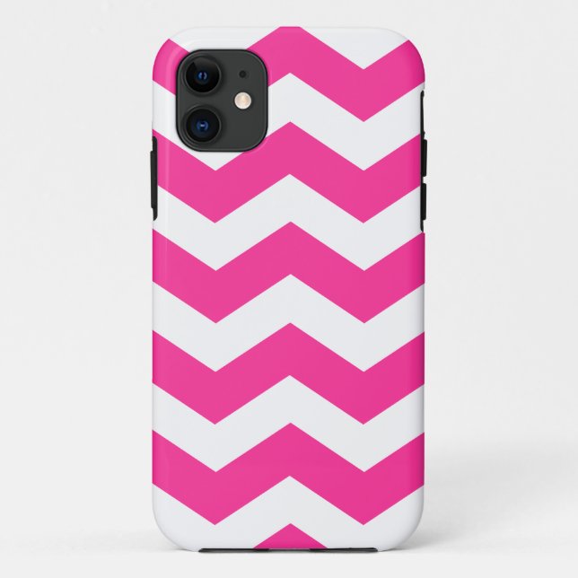 Hot Pink Zickzack Case Savvy iPhone 5 Fall (Rückseite)