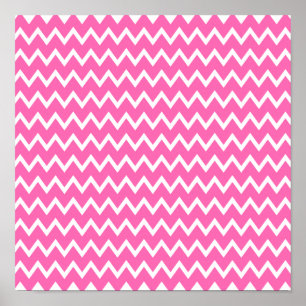 Hot Pink Zigzag Muster Poster