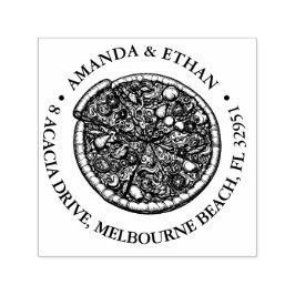 Hot Pizza Party Snack Thema Selbstfarbene Briefmar Permastempel