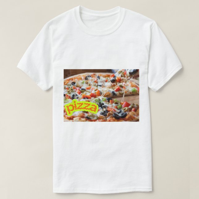Hot Pizza Photo - Real Steaming Food Image T-Shirt (Design vorne)