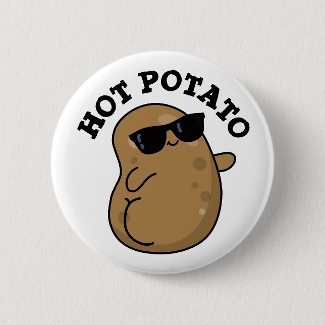 Hot Potato Funny Veggie Pub Button (Vorderseite)