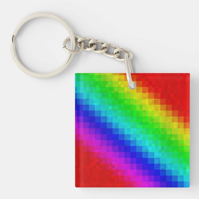 Hot Rainbow Mosaik Shimmer Schlüsselanhänger (Vorderseite)