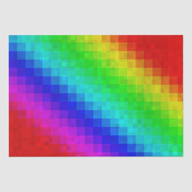 Hot Rainbow Mosaik Shimmer Seidenpapier (Vorderseite)