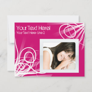 Hot Raspberry Pink / Weiß Swirl Party Einladung