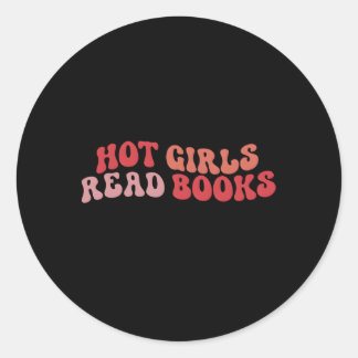 Hot Read Books Wavy Reading Bookworm Runder Aufkleber