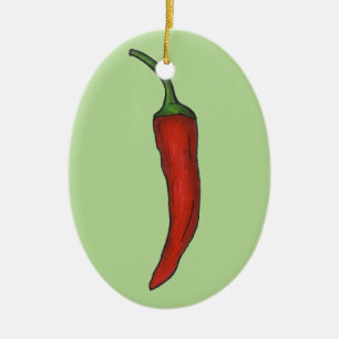 Hot Red Chile Chili Pfeffer Gewürzmischung Gemüsep Keramik Ornament
