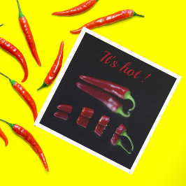 Hot Red Chili Pfeffer mit anpassbarem Text Serviette