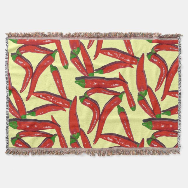 Hot Red Green Chili Paprikaschoten Blanken Decke (Vorderseite)