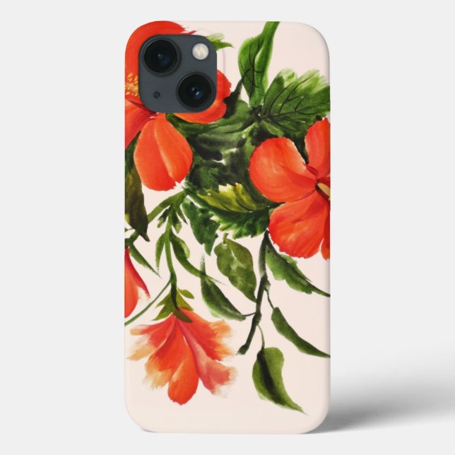 Hot Red Hibiskus Case-Mate iPhone Hülle (Rückseite)
