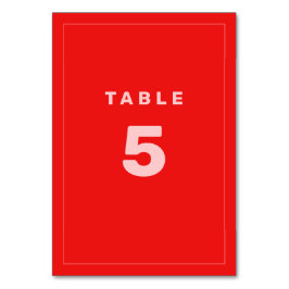 Hot Red + Pink Wes Anderson Inspirierte Tischnumme Tischnummer