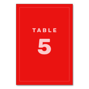 Hot Red + Pink Wes Anderson Inspirierte Tischnumme Tischnummer