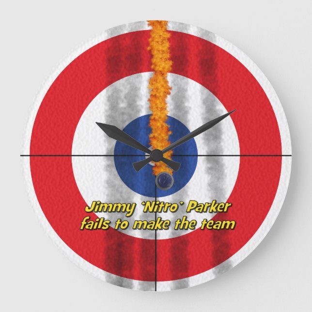 Hot Rocks 'Nitro' Curler's Clock - Red Große Wanduhr (Vorderseite)