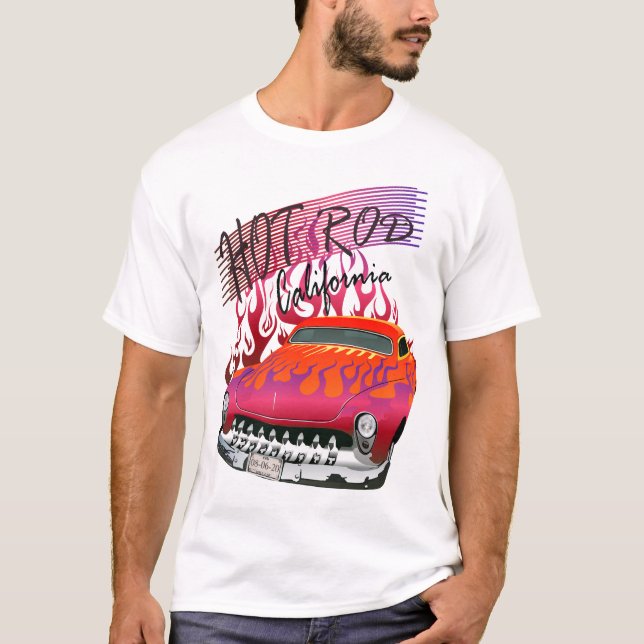 Hot Rod California by hipster Skulls T-Shirt (Vorderseite)