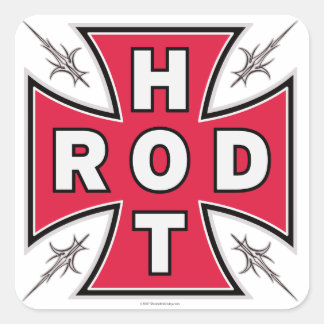 HOT ROD CROSS Aufkleber! Quadratischer Aufkleber