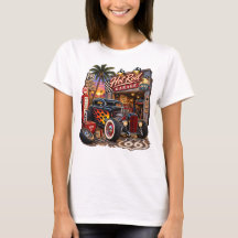 Hot Rod Garage Vintage Route 66 Frauen T-Shirt