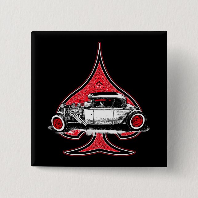 Hot Rod Spade Button (Vorderseite)