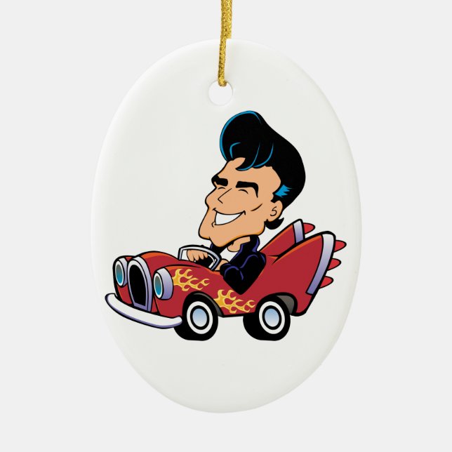 Hot Rodder Keramik Ornament (Vorne)