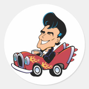 Hot Rodder Runder Aufkleber