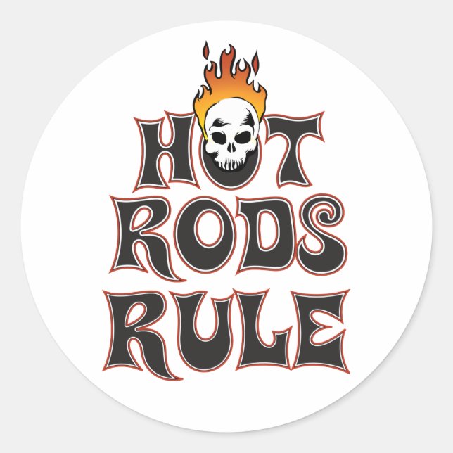 Hot Rods Rule 3" Aufkleber (Vorderseite)