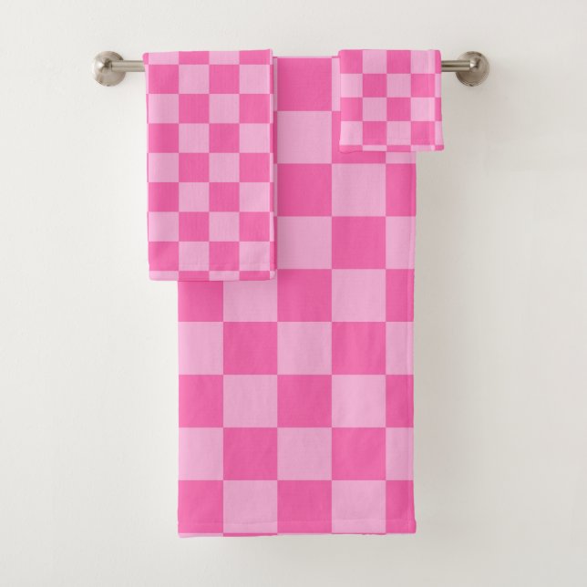 Hot Roink Checkerboard Badhandtuch Set (Insitu)
