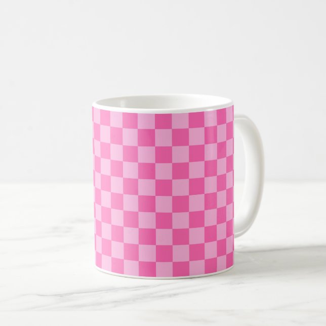 Hot Roink Checkerboard Kaffeetasse (VorderseiteRechts)