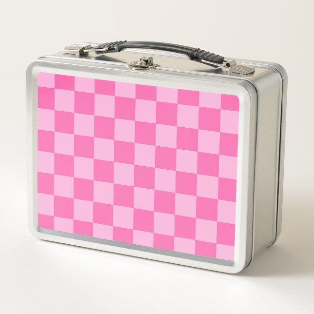 Hot Roink Checkerboard Metall Brotdose (Vorderseite)