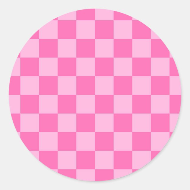 Hot Roink Checkerboard Runder Aufkleber (Vorderseite)