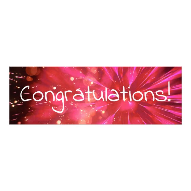 Hot-Rosa-Feuerwerk gratulieren Fotodruck (Vorne)