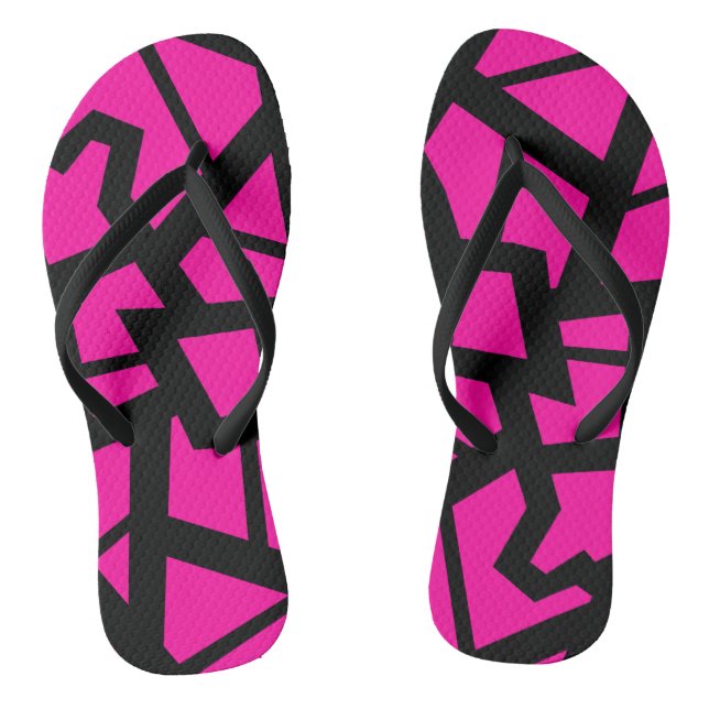 Hot-Rosa-Flip-Flops im Design "geknackt" Flip Flops (Fußbett)