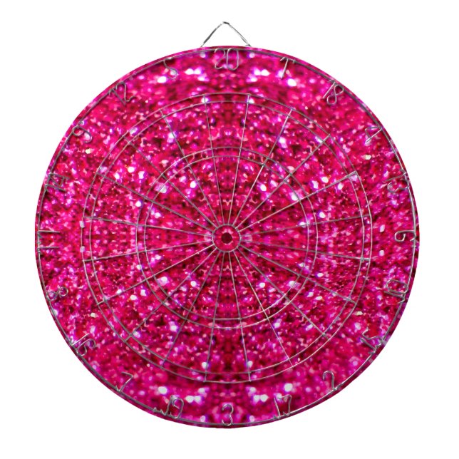 Hot-Rosa-Glitzer Dartscheibe (vorne)