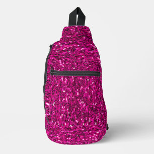Hot-Rosa-Glitzern Imitate Glitzer Crossbody Bag