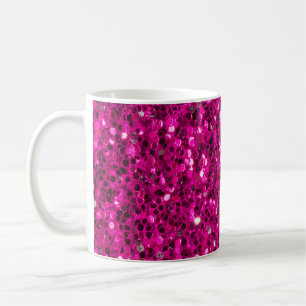 Hot-Rosa-Glitzern Imitate Glitzer Kaffeetasse