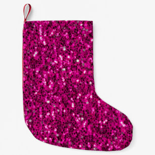 Hot-Rosa-Glitzern Imitate Glitzer Kleiner Weihnachtsstrumpf