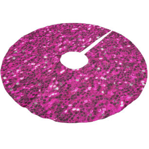 Hot-Rosa-Glitzern Imitate Glitzer Polyester Weihnachtsbaumdecke